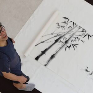 Sumie-pittura ad inchiostro tradizionale giapponese